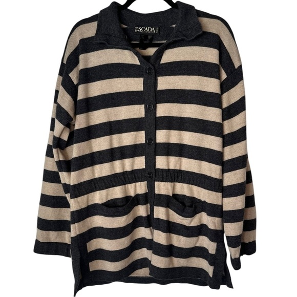 ESCADA by Margaretha Ley ~ Women’s 100% Wool Striped Sweater ~ Sz M (38) ~ VTG - Picture 6 of 10
